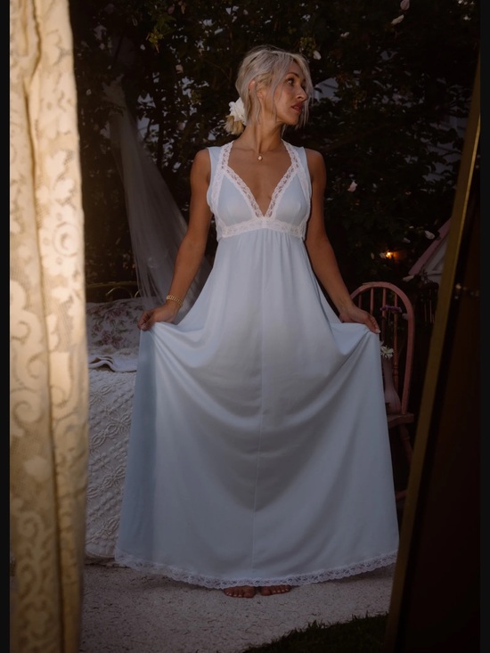 Lucie Ann Other - Vintage Blue Lace Trim Nightgown Sleepwear